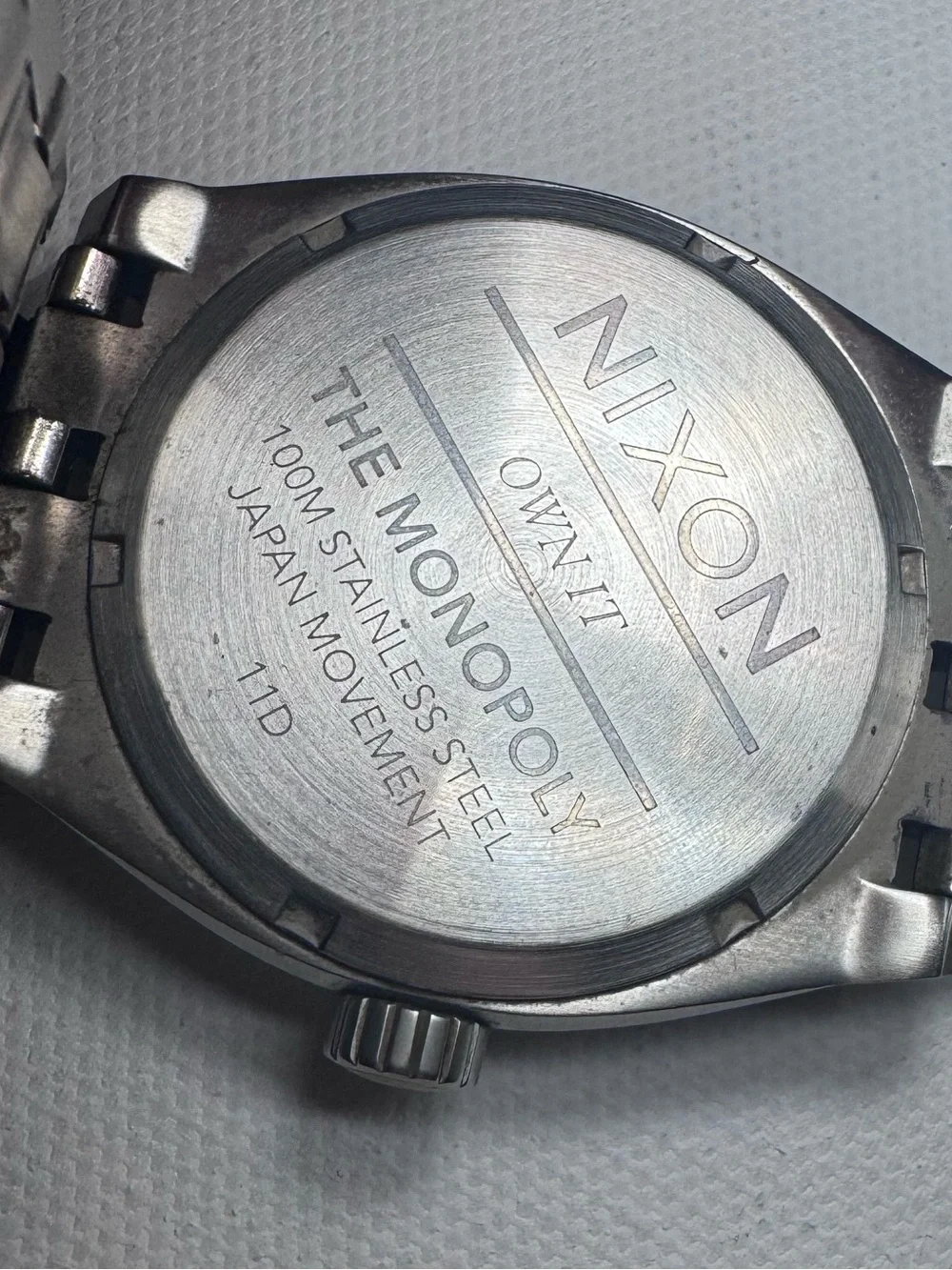 Nixon Monopoly Silver Stainless Steel Watch w/ Date 100M | Needs Battery